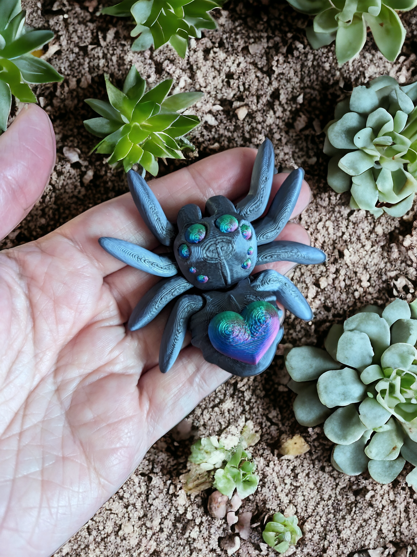 Flexi Heart Fidget Spider - Cinderwing3D Design